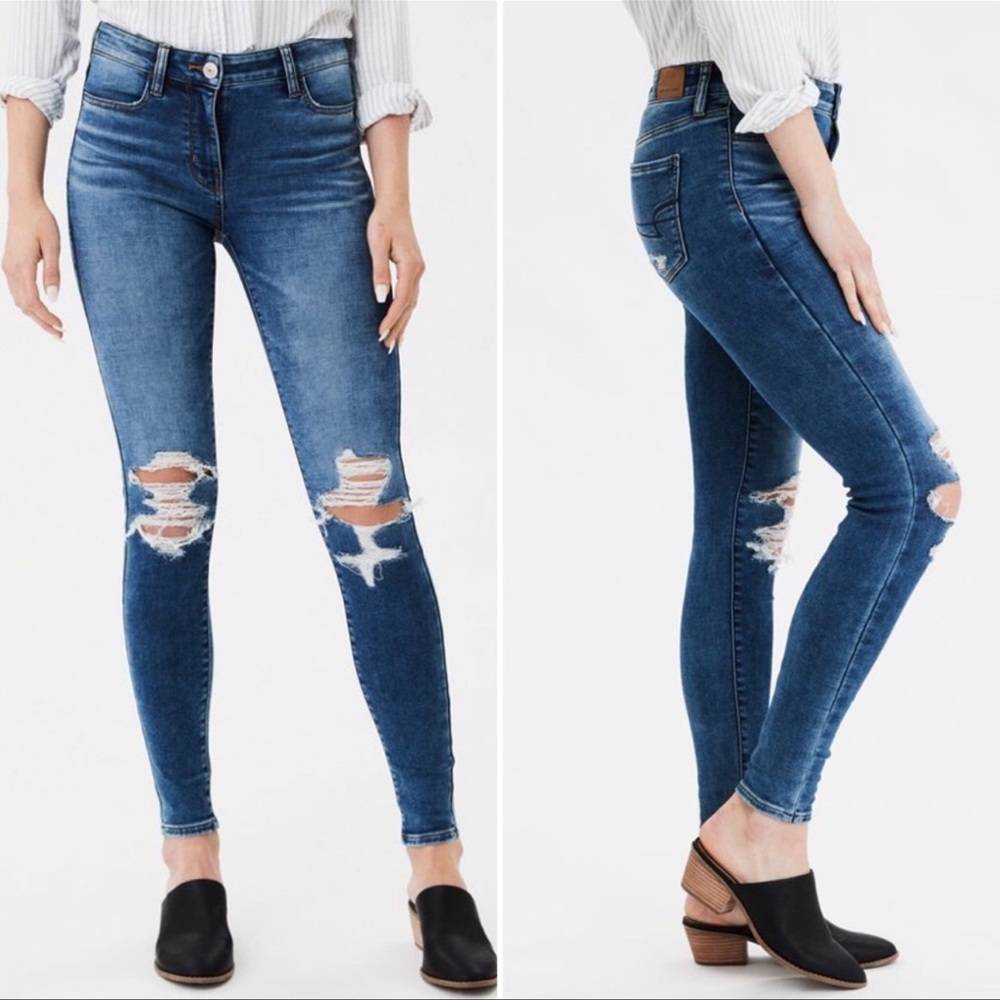 American Eagle NE(X)T Level Stretch Distressed High Rise Jegging